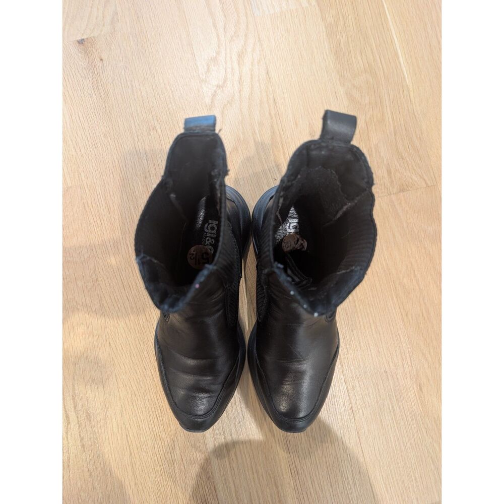 Igi&Co Black Leather Chelsea Boots Chunky Platform Made in Italy US 5.5